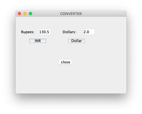 Java program to convert Currency using AWT.